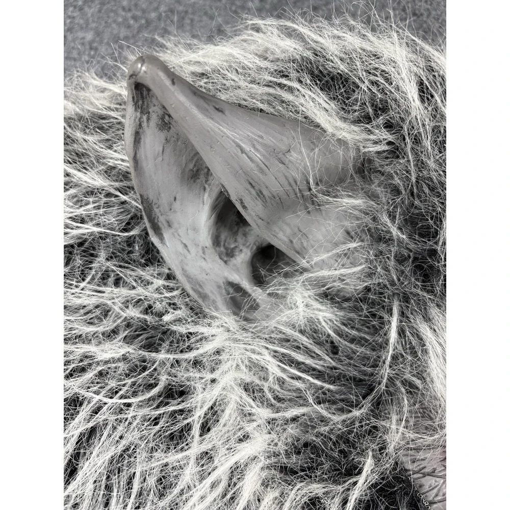 Werewolf Costume Mask‎ Adult Size Gray Fur Latex Wolfman Halloween Full Face